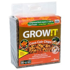 Hydrofarm GROW T JSCC2 Organic Coco Coir Tropical Planting Mulch Chips, 2 Cu Ft