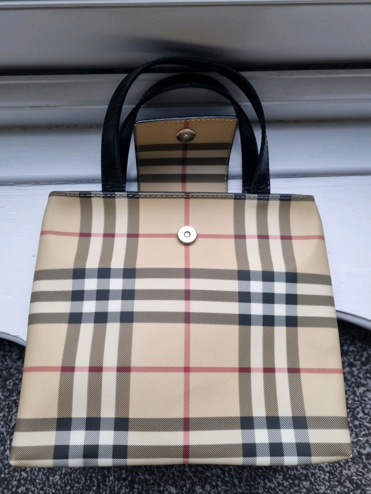 Burberry Beige PVC Nova Check Mini Tote Vintage, Early 2000s image 9