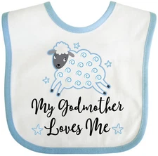 Inktastic Godmother Godson Lamb Baby Bib Godchild Religious Cute Childs Shower