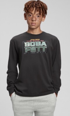 Gap Teen Boys' Star Wars The Book of BOBA FETT L/S T-Shirt Tee Shirt Sz 12