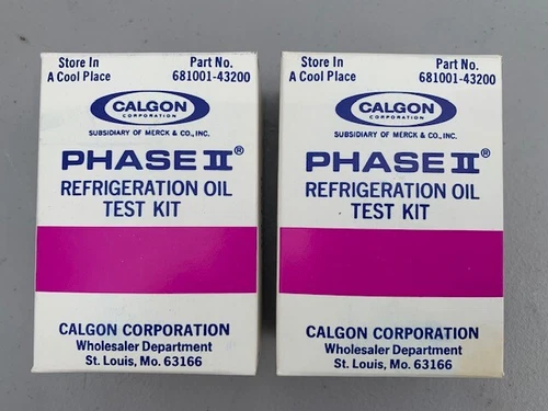 CALGON Phase II Refrigeration Oil Test Kit 681001-43200 LOT OF 2 *NEW*