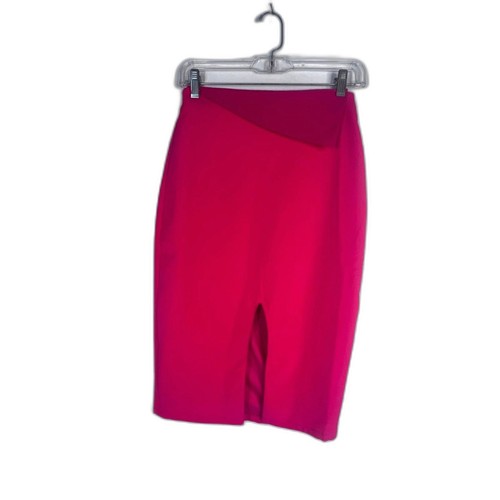 Tiger Mist Pencil Skirt Front Triangle Flap Front Slit Sz Small Bold Pink Office