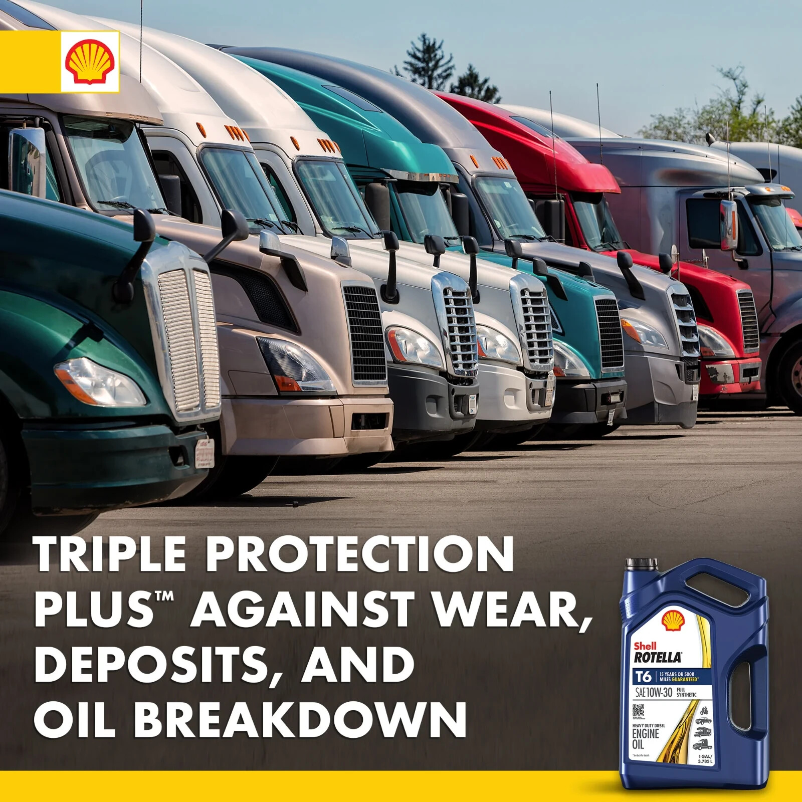 Shell Rotella T6 Full Synthetic 10W-30 Diesel Engine Oil, 1 Gallon