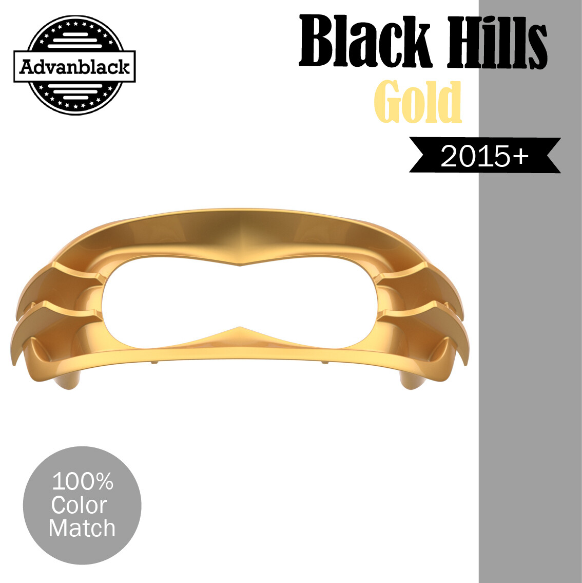 Black Hills Gold Headlight Bezel Fits 15+ Harley Davidson Road