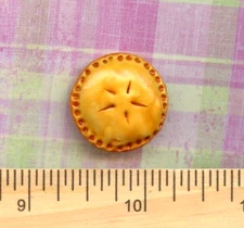 Dollhouse Miniature Size Sue's BAKED Pie in a clear Pie Dish
