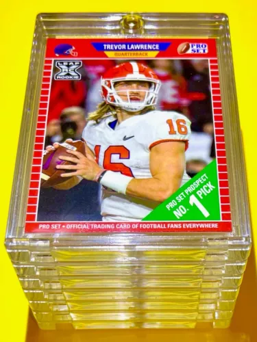 Trevor Lawrence MINT ROOKIE CARD 2021 LEAF PRO SET PREMIUM GLOSSY FINISH RC!
