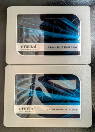 2 x Cruicial MX500 250GB SSD, SATA, 2.5" Internal Hard Drive (CT250MX500SSD1)