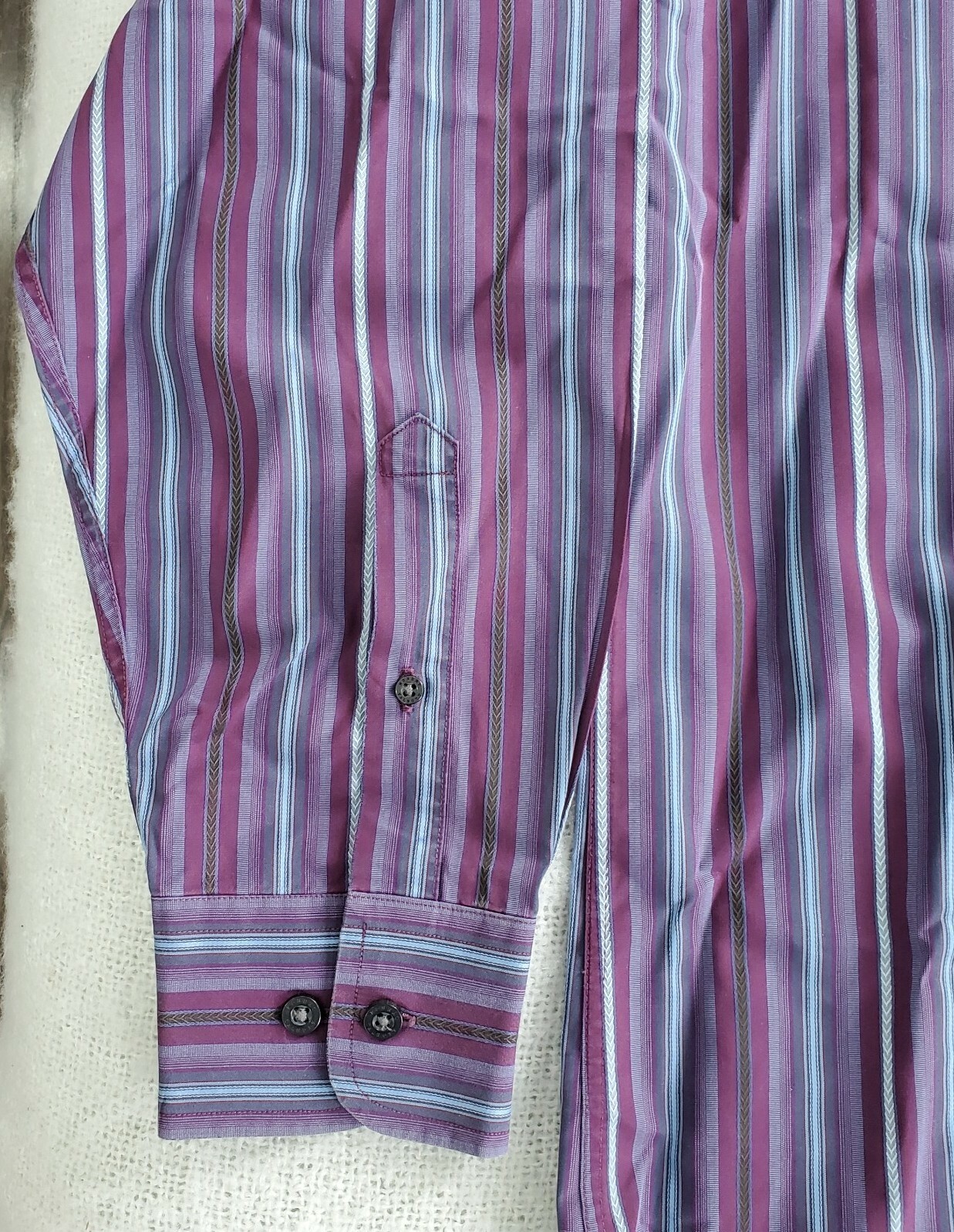 Robert Talbott Cotton Purple Multi-color Stripe D… - image 3