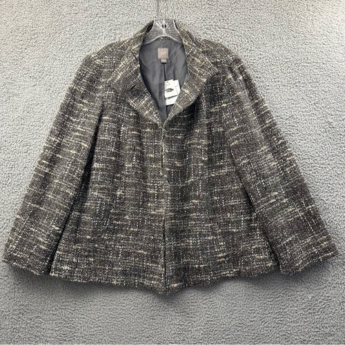 NWT J. Jill Tweed Wool Blend Jacket Workwear Career Travel Preppy Boho Women's L