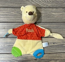 Winnie the Pooh Disney Baby Lovey Toy Push Crinkle Teether Knotted Ribbons 10.5  