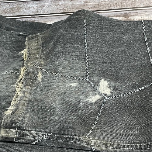 Vintage Koman Jeans Y2K Baggy Stitching Black Size 38x32(31) - Picture 10 of 11