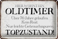 Blechschild Spruch 30X20 Cm Hier Wohnt Oldtimer üBer 70 Deko Schild Tin Sign