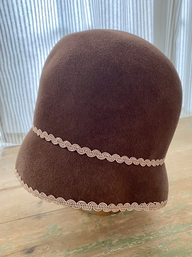 Vintage Adolfo II Cloche Hat Brown Wool 