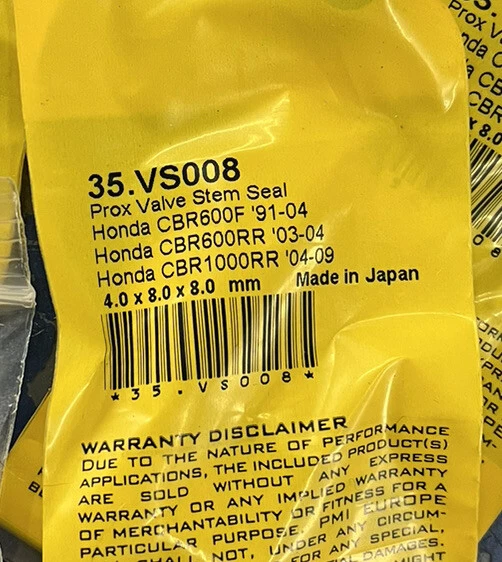 ProX 35.VS008 Valve Stem Seal fits Honda CBR600F CBR600RR CBR1000RR 4 x 8 x 8mm - Image 2 of 2
