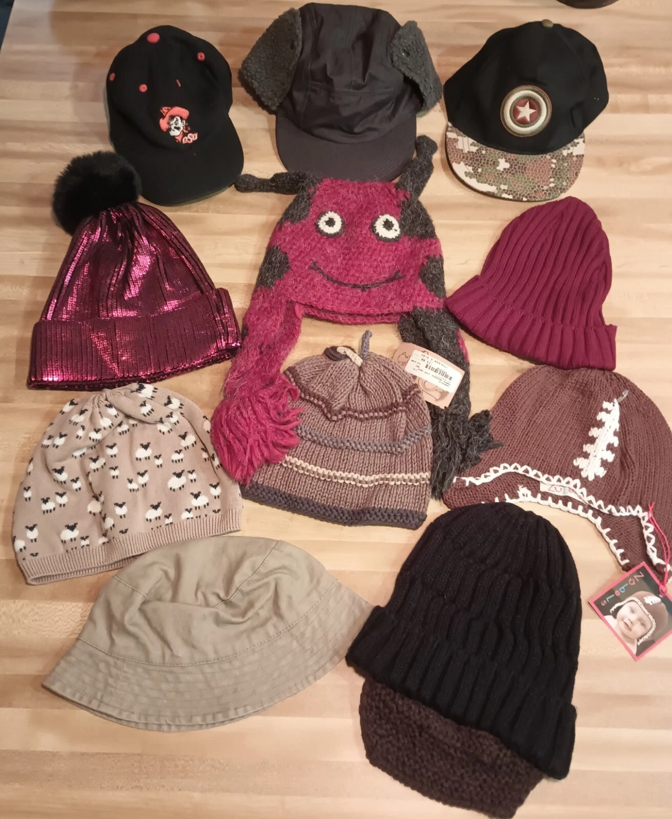 Large lot - 11 Baby Toddler Childrens Hats - New NWT - Assorted Sizes - headgear