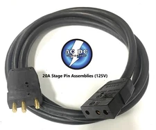 12/3 12 AWG 3 Conductor SOOW 20A 125V Stage Pin Bates Cable (you choose length)