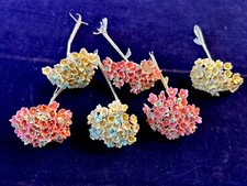 6 bunches of Vintage Millinery Flowers Forget Me Not Collection Pink Yellow Spy