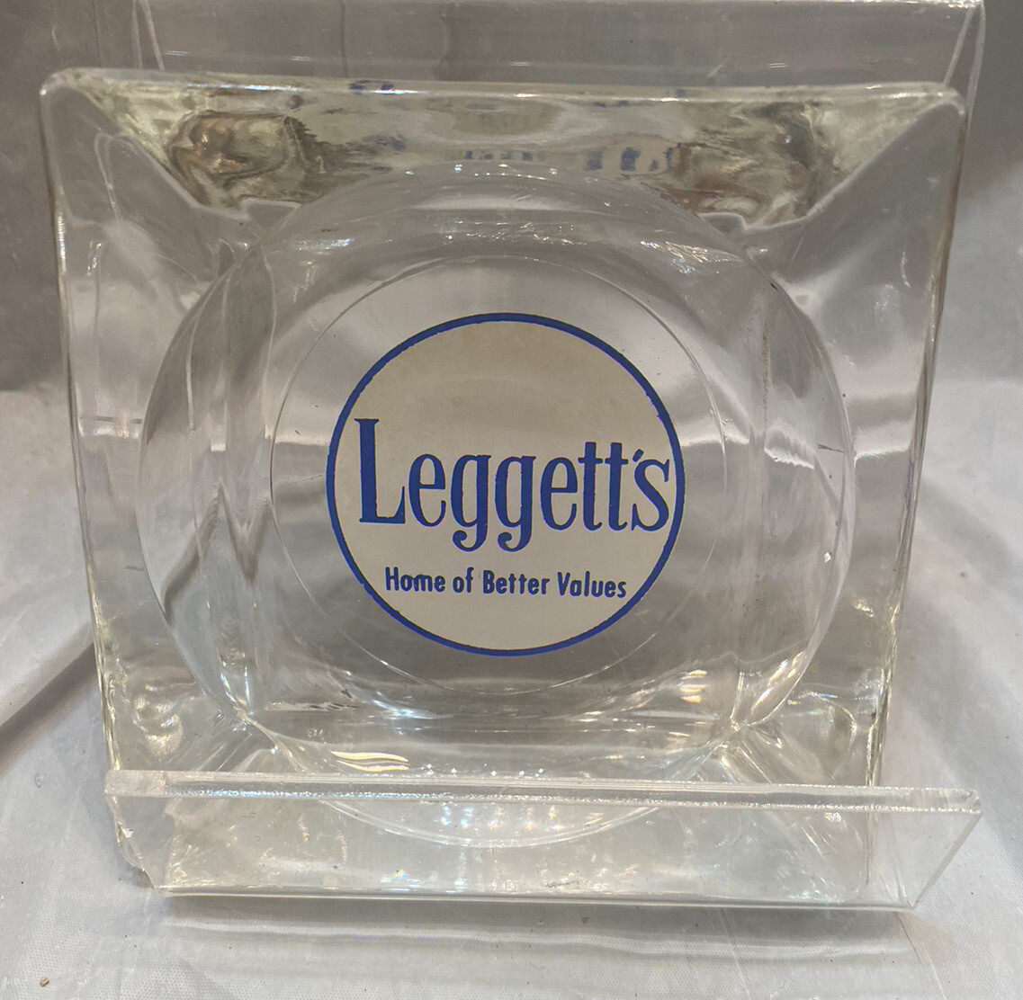 Vintage ASHTRAY LEGGETT'S HOME OF BETTER VALUES Excellent Graphic