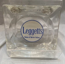 Vintage ASHTRAY LEGGETT'S HOME OF BETTER VALUES Excellent Graphic