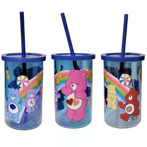 Care Bears Blue Glass Tumbler Cup 16oz Pink Custom Design