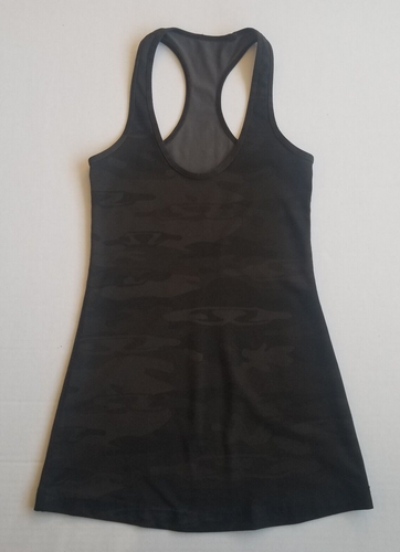 Lot Lululemon Cool Racerback Tank Top Camo Stripe Nesting Black Bird Sz 2 - Picture 2 of 20