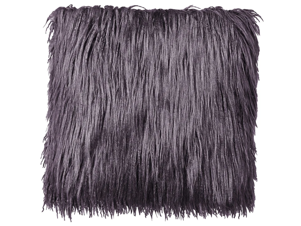 Dekokissen 2er Set Kunstfell grau 45 x 45 cm quadratisch flauschig Corokia - Bild 4 von 4