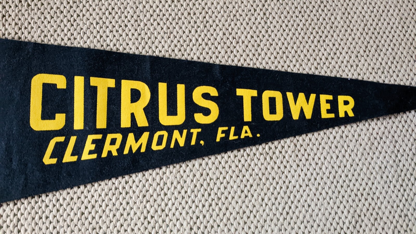 Vintage Travel Souvenir Felt Pennant Flag Citrus Tower Clermont FL 27