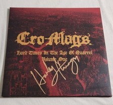 Cro-Mags Autographed Hard Times In The Age Of Quarrel Volume 1 Clear Vinyl LP