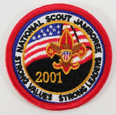 Vintage 2001 Red Nat'l Scout Jamboree Strong Values Leaders Boy Scouts BSA Patch