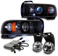 For 94-01 Ram Halo Led Black Projector Headlight Wbumper Fog Lamp8k Hid 3500