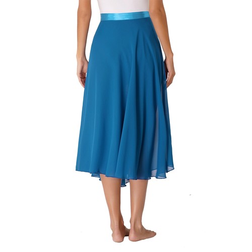 Women's Sheer Lace Up Wrap Dance Skirt Solid Color High Waist Flowy Midi Skirt - Picture 123 of 134