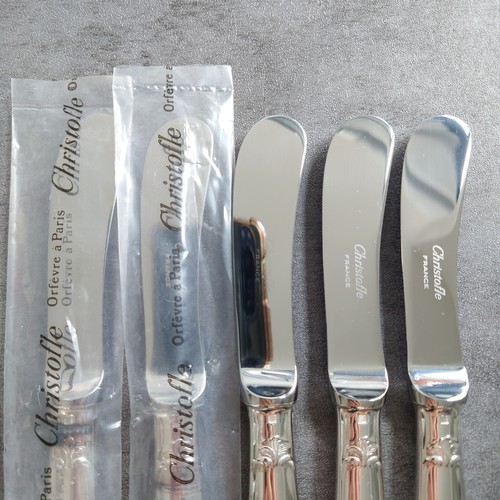Christofle Pompadour 5pcs Silverplate Flatware Butter Knife Excellent - Picture 3 of 18