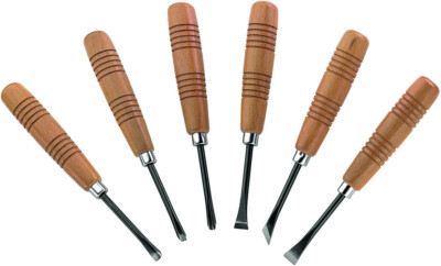 Herbertz Schnitzmesser Set 6-teilig mit Buchenholz-Griffen Holzschnitzen Tools