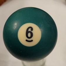 Vintage Number 6 Solid Green Replacement Pool Ball Very White Dot Fancy Number