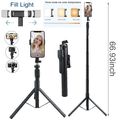 68'' Pro Selfie Stick Phone Camera Tripod Stand Holder Wireless Bluetooth Remote