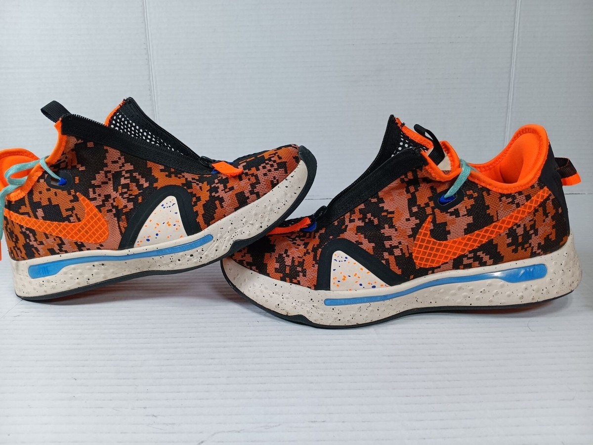 Nike Men's PG Basketball Sneakers MDigi-Camo Orange Cream Size