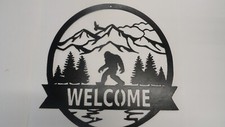 Bigfoot Wall Decor Sasquatch Metal Welcome Sign Door Decor Indoor Outdoor Wall