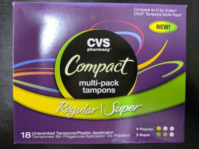Cvs Tampons Compact Applicator Super 18 Tampons Generic U Kotex Ebay