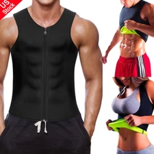 Mens Weight Loss Waist Trainer Vest Sauna Sweat Body Shaper Tank Slimmer Trimmer