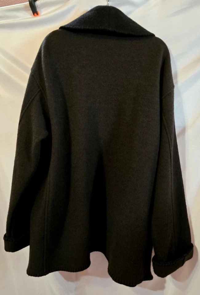 Jaqueta Swing DonCaster Marrom/Marrom Escuro 100% Lã Aberta Drapeada Tamanho XL - Imagem 3 de 4