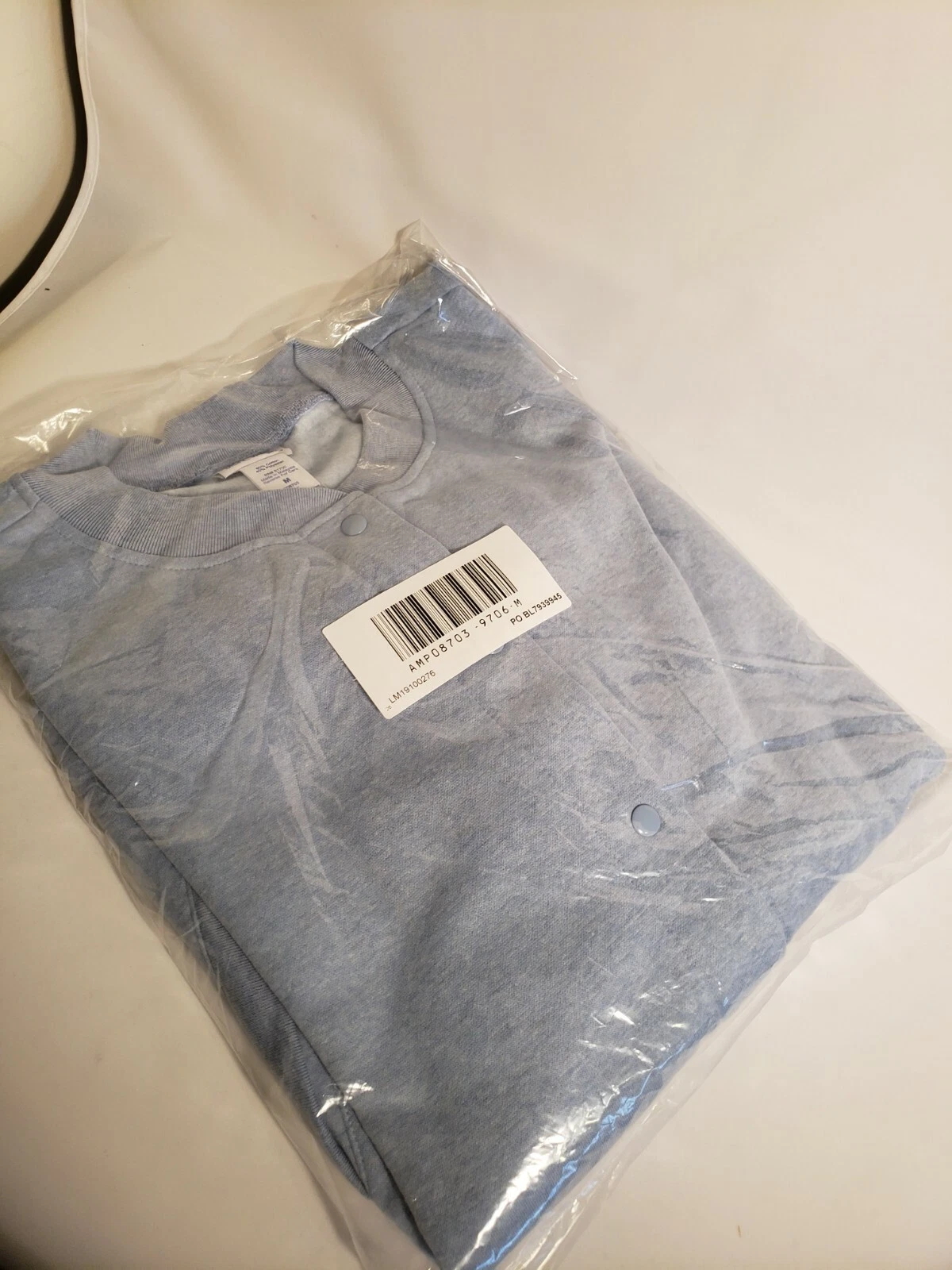 Snap Front Ribbed Collar, Cuffs, Hem Fleece Jacket, New, Medium