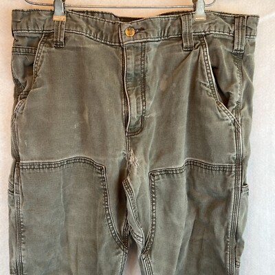 Carhartt Double Knee Pants Green Size 36x29 Relaxed Fit | eBay