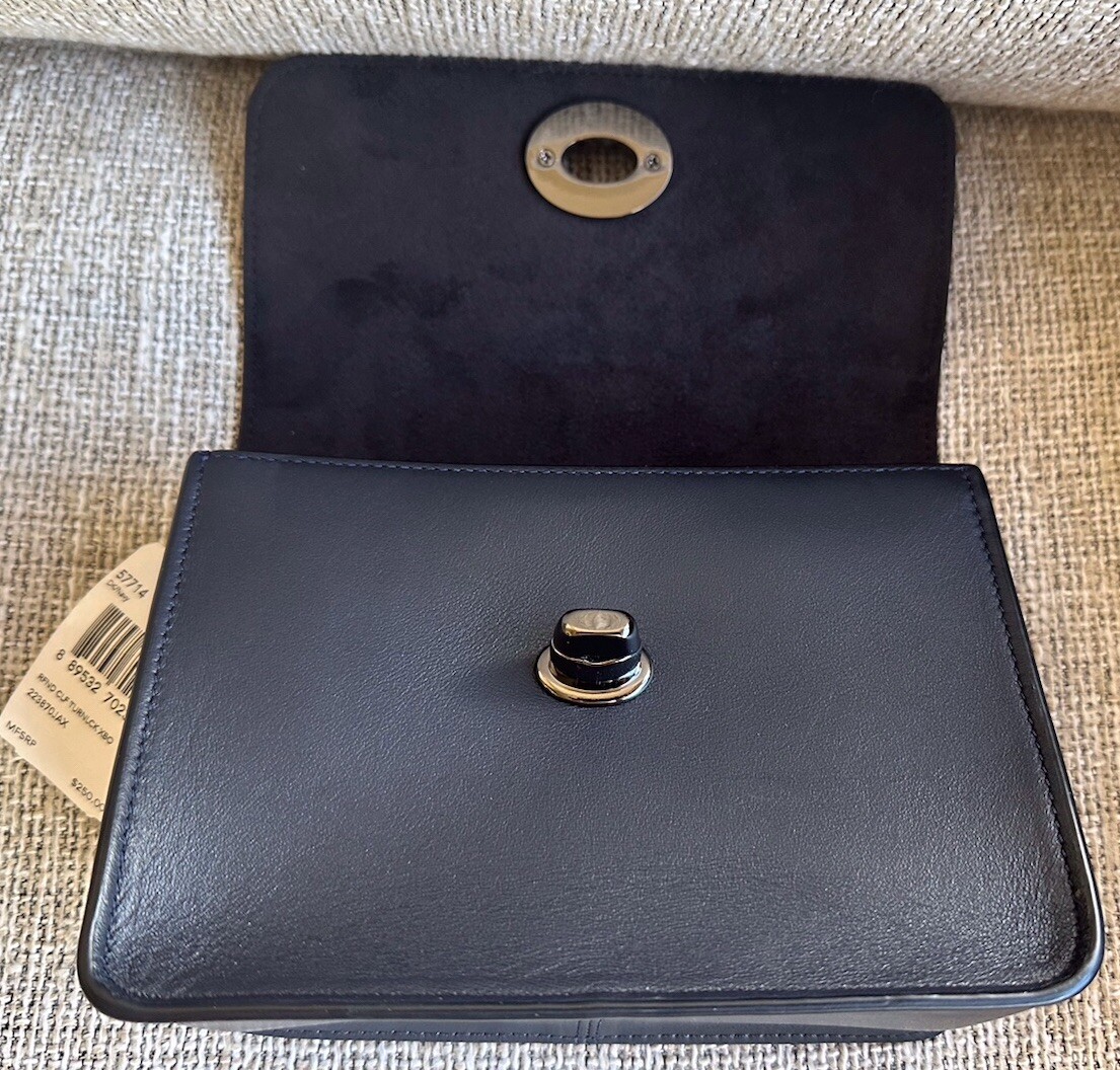 Coach Leather Dark Navy Bowery Crossbody Refined Calf Leather 57714 New With Tag image 9