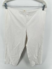 Eileen Fisher Pull On Pant Organic Cotton Wide Leg Cropped Size L C1