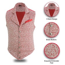 Men's Formal Orange Suit Vest Fit for Business or Casual Dress