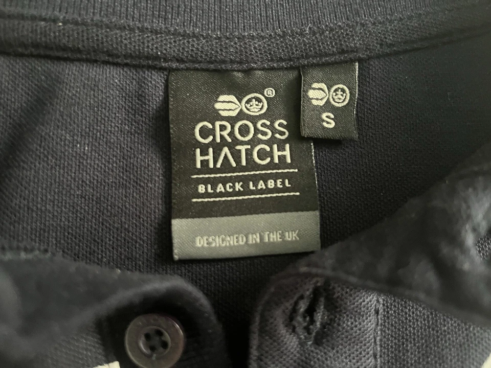 Camisa polo auténtica informal doble Crosshatch Downtalk azul marino Talla S - Imagen 3 de 4