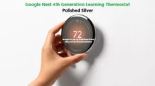 Google Nest 4th Generation Learning Thermostat GA05551-US POLISHED SILVER