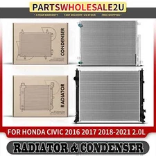Radiator & AC Condenser Cooling Kit for Honda Civic 2016-2021 L4 2.0L Aluminum