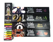 Tribal Soul Incense Sticks Assorted Sampler Set #3 - Bulk Lot 5 Boxes = 75gm