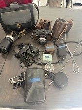 Topcon UNI 35mm Film Camera with Lens, Accessories, Case, Leather Carrying Bag